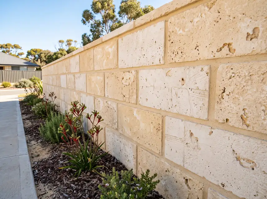Limestone blocks Mandurah — reconstituted limestone block garden wall