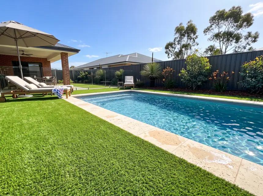 Synthetic grass pool surround and alfresco in Mandurah